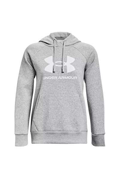 Under Armour Women's Rival Fleece Hoodie Gray Cotton Logo Size M