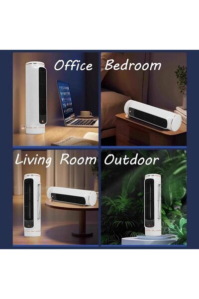 RADIOTRONICS 10.5in Desk Fan - Portable 3-Speed Quiet Bladeless USB Oscillating Fan for Bedroom/Office