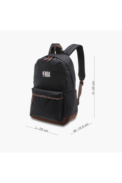 NBA Printed Backpack with Adjustable Straps and Zip Closure - 18 inches