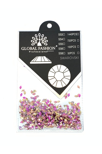 global fashion Cristale unghii tip Swarovski, Crismos, romburi, aurii