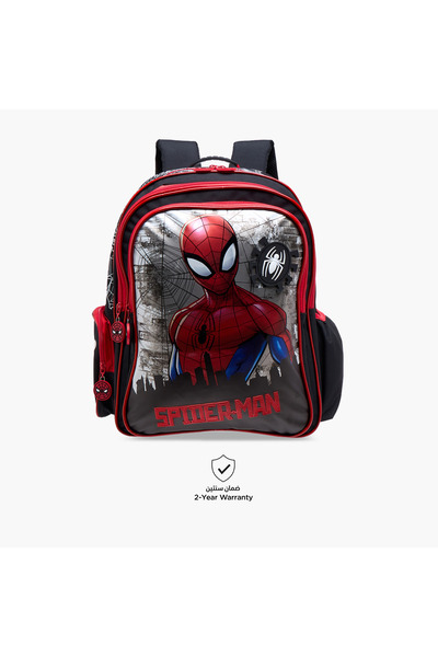 Marvel Spider-Man Print Backpack with Adjustable Straps and Zip Closure - 16 inches