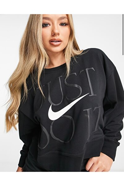 Nike Dri-Fit Get Fit ''Just Do It'' Training Siyah Kadın Sweatshirt