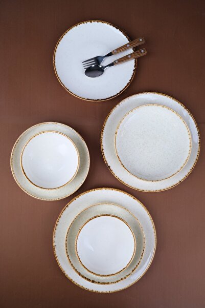 PORSER Porselen Sofia Vena Tarçın Yemek Takımı 6 Kişilik 24 Parça S302451103