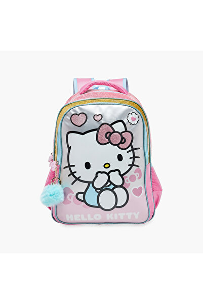 Hello Kitty Print Backpack with Adjustable Shoulder Straps - 16 inches