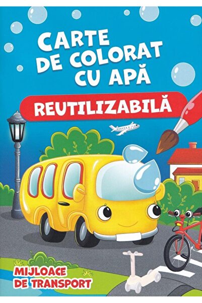 Editura Biblion Mijloace de transport. Carte de colorat cu apa (re