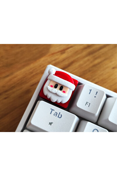 3DECİ Noel Baba Temalı Mekanik Klavye Keycap | 3D Baskı Santa Claus Keycap – Gaming & Hediye
