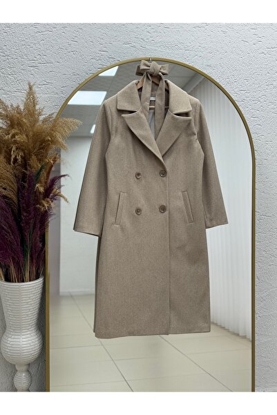 BENAHOLL معطف كاشي بحزام وأزرار من باريت - HK032 مينك