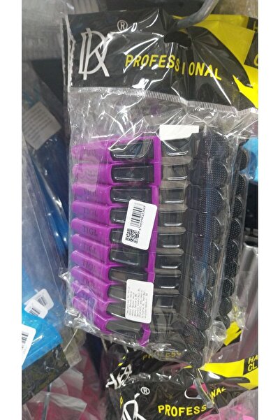 global fashion Κλιπ μαλλιών 10 τεμ., μαύρο+μοβ