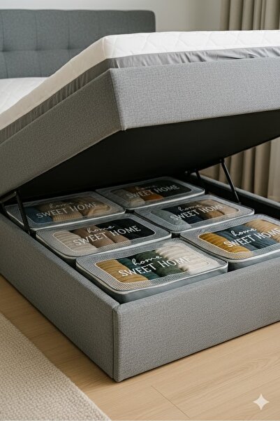 Sertil 8 Pieces Transparent Sweet Home Printed Lavender Scented 64X44X20 Thick Fabric