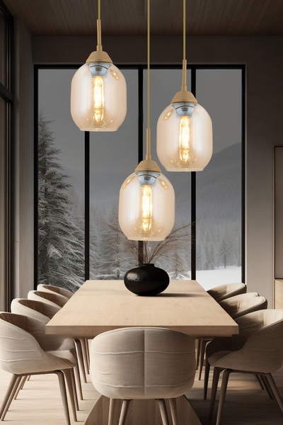 Apliqa Lustra HubRom, HIERRO 4117-03Y-FR 35x90 cm 3xE27-60W Antiq