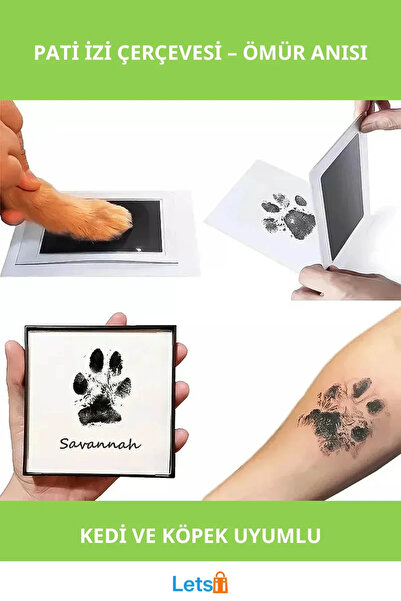 Letsii مجموعة إطارات صور بصمة مخلب القطط والكلاب، مجموعة طباعة غير سامة وخالي...