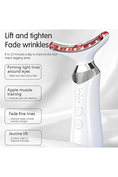 OEM Facial and Neck Lifting Device with EMS Microcurrents and LED Phototherapy – Glossy Neck Instrumen