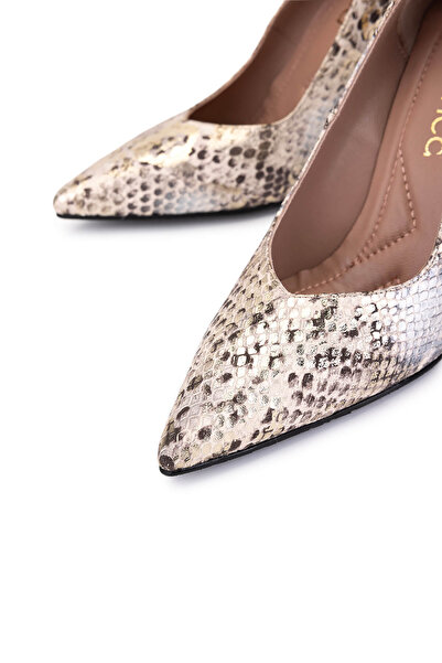 Tamer Tanca Women's Genuine Leather Natural Heeled Shoes