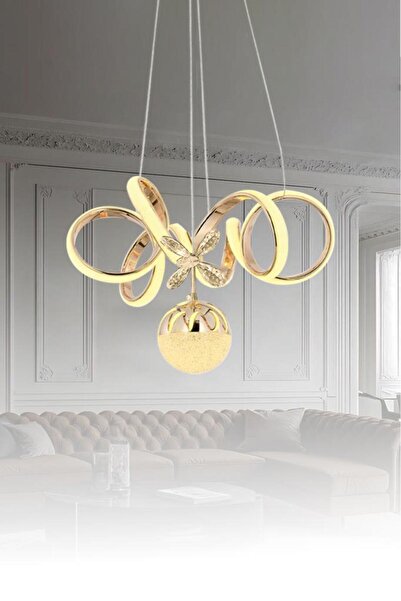 Eray Aydınlatma 9168-1 Gold Kristal Taşlı Led Avize