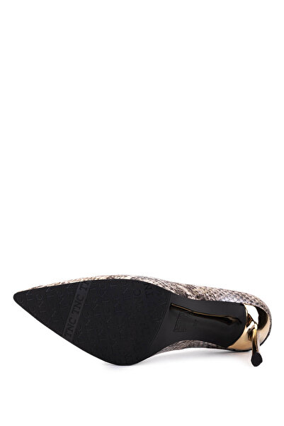 Tamer Tanca Women's Genuine Leather Natural Heeled Shoes