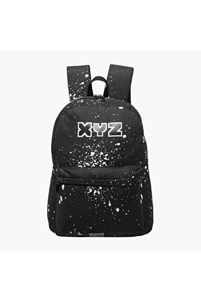 XYZ Printed Backpack with Adjustable Straps and Zip Closure - 18 inches