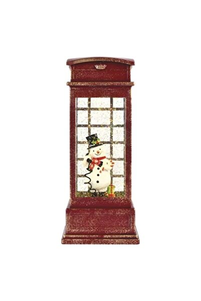 EMOŞ Om de zăpadă LED de Crăciun Emos în cabină telefonică 25 cm cu temporiza...