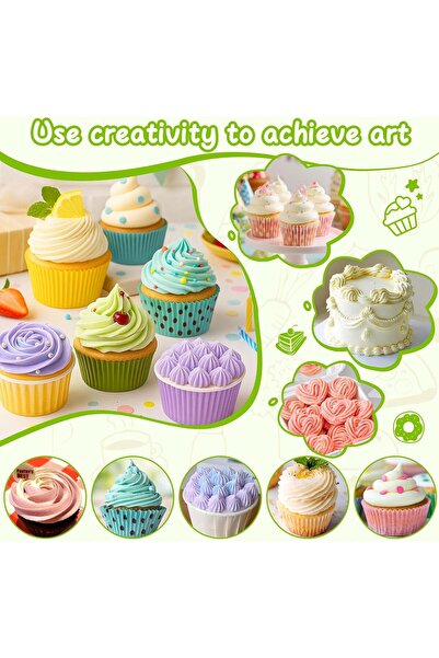 Generic Suuker 5-Piece Large Piping Tips Set for Cakes, Pastries & Cupcakes, Stainless Steel (Silver)