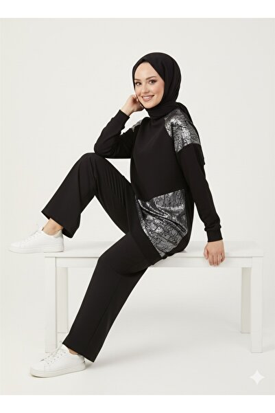 Kırmızı iz Tesettür tunik spor swetshort tunik uzun tunik