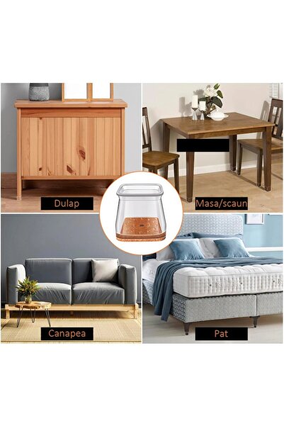 NEXTLY Silicone Felt Chair Leg Floor Protectors, Anti-Scratch & Noise, Reusable 4-Pack, Universal Fit