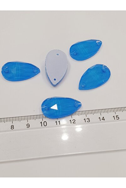 CRYSTALSHOP Piatră de cristal - Neon 18*27 mm Drop Blue (24 bucăți)