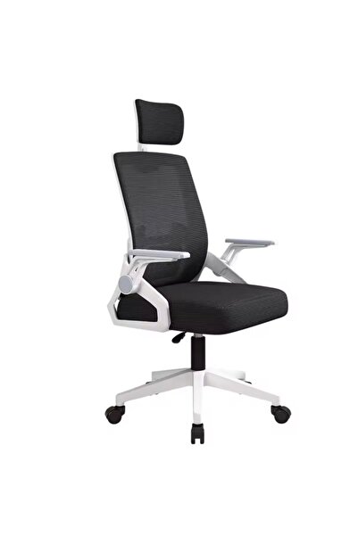 ROHS Adjustable Office or Gaming Chair Ergonomic black with white 2D