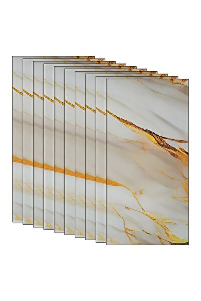 NEXTLY Αυτοκόλλητη ταπετσαρία από μάρμαρο υψηλής ποιότητας - Αδιάβροχη και εύκολη στην τοποθέτηση, 30x60cm, χρυσό φινίρισμα