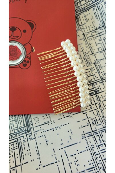 GÜLPEŞE 2 Pieces Pearl Flower Metal Comb Buckle