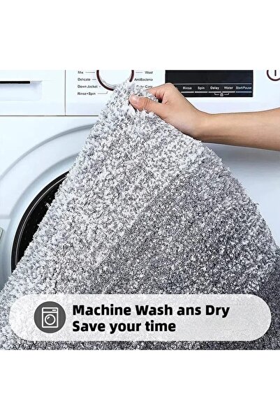 MACVI ® Gray Bath Mat, super absorbent, non-slip, soft, easy to wash.