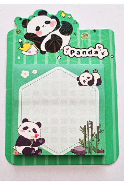 Modellino Зелени лепящи се бележки Panda Post-it, 50 листа, 70x80 мм - шестоъ...