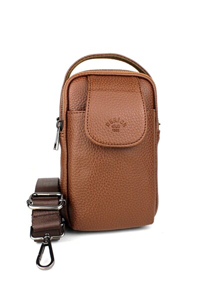 deri,se club Men's Tan Color Covered Multi-Compartment Hand and Shoulder Bag