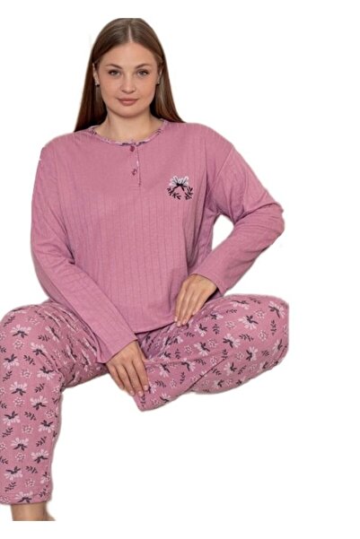 bipamuk Petra Milano Large Size Women's Pajama Set Winter Interlock Fabric 3Xl/5Xl