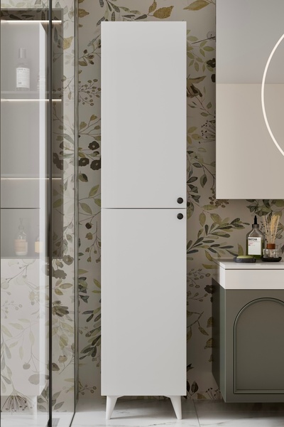 Furnitt Home Ramses Düz Kapaklı Gri Mdf Banyo Dolabı- Kiler Dolabı- Mutfak Dolabı - Çok Amaçlı Saklama Dolabı