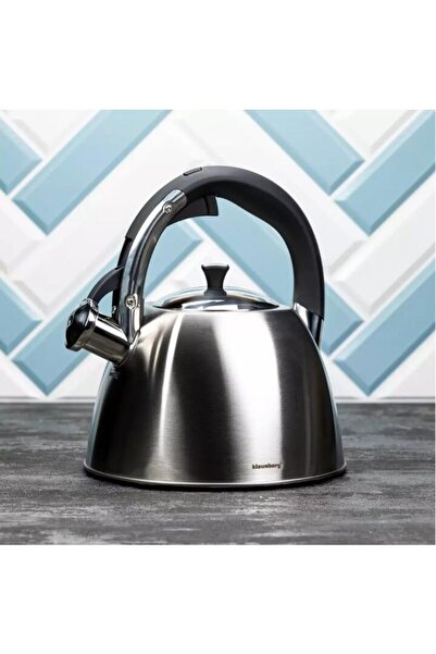 Klausberg Fierbător tradițional cu fluier fabricat din inox, ceainic 3 litri, 21-24.5 cm, argintiu,