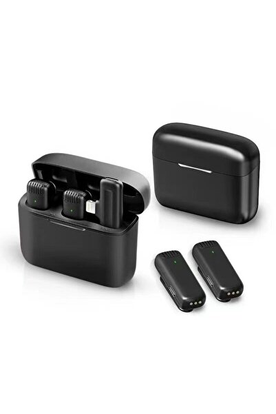 Techsuit [Pachet 2x] Lavalier wireless LW4 Lightning, negru