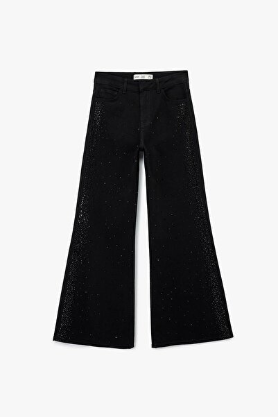 Koton Kadın X Sibil Çetinkaya - Taş Detaylı Çıtçıt Düğmeli Cepli Geniş İspanyol P