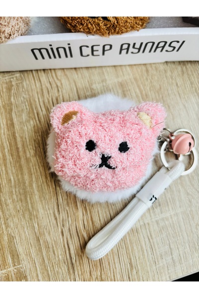 Ayna Mini Peluş Ayıcık Cep Aynası – Sevimli Anahtarlıklı | Yumuşak Peluş Tasarım