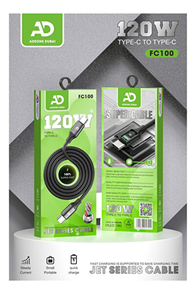 ADSONS Fast Charger Gel Cable type C to type C