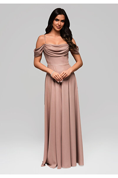 OMBRE Večerní šaty LA-OM-DLR038 - béžové