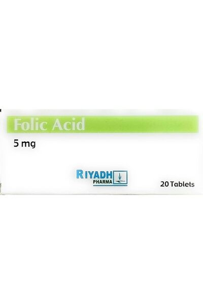 Riyadh Pharma أقراص حمض الفوليك 5 ملغ 20 قرصًا