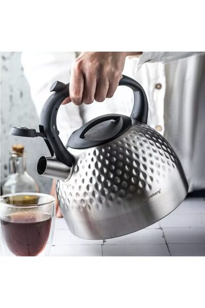 Klausberg Fierbator din inox cu fluier, ceainic, argintiu, 3L,