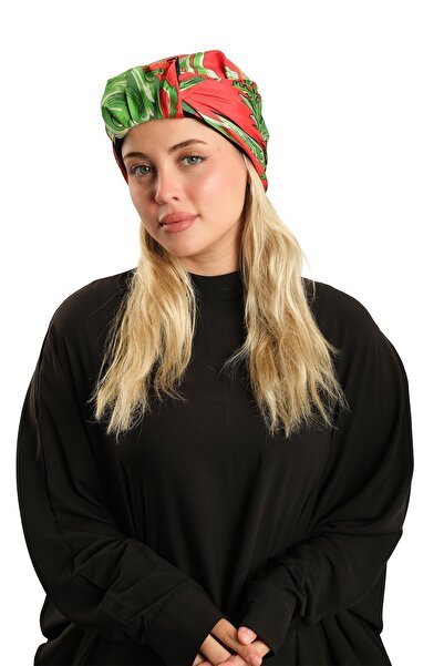 HÜRREMBONE SARAYDAN GELEN GÜZELLİK Kırmızı Pratik Hazır Geçmeli Tesettür Bone...