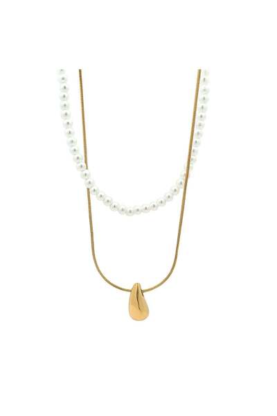 Bijuteria SORELLY Κολιέ με μαργαριτάρια 18 καρατίων επιχρυσωμένο με χρυσό