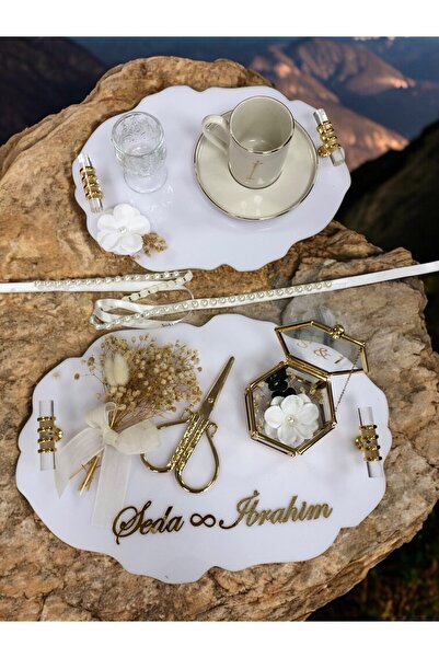 Masalsı Concept Kişiselleştirilmiş İsme Özel Yüzük Tepsisi Söz Nişan Tepsisi ...