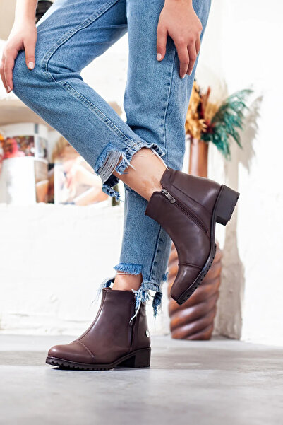 Mammamia 1615 Genuine Short Heeled Non-Slip Sole Thermal Boots