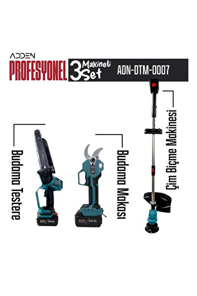 DAFLONG Şarjlı Budama Testeresi Budama Makası ve Çim Biçme Seti 21V