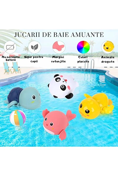 MACVI ® 8-piece kids bath toy set, 1+, clock mechanism, durable non-toxic ABS, colorful
