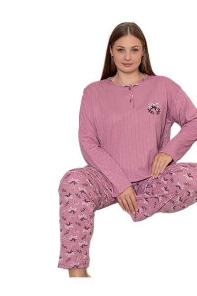 bipamuk Petra Milano Large Size Women's Pajama Set Winter Interlock Fabric 3Xl/5Xl