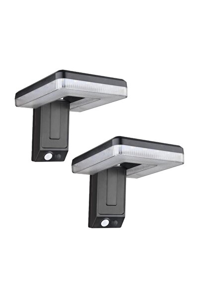 NEXTLY Outdoor Solar-Powered Motion Sensor Foldable LED Light, Waterproof, Set of 2, Black