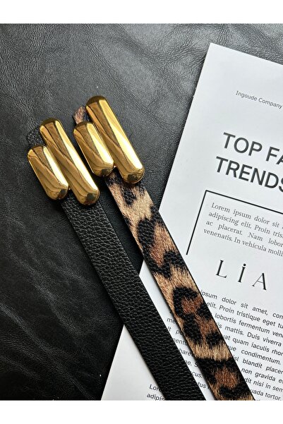 LİA KEMER 2 bucăți Glide, curea cu cataramă aurie pentru femei, centură pentr...